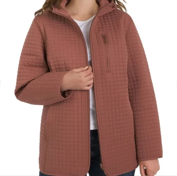 Lands' End Women's Quilted Puffer Jacket in Rust - Picture 1 of 8